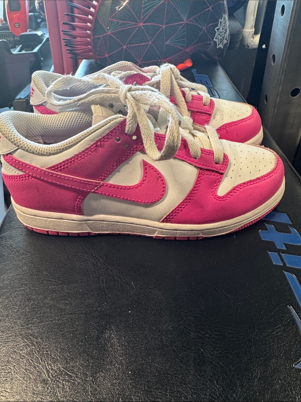 Nike Kids White and Hot Pink Low-Top Sneakers